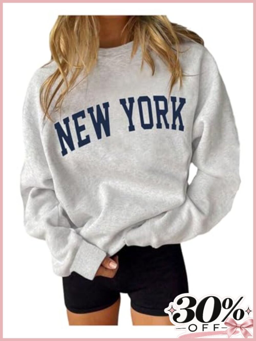 Womens Letter Print Crewneck Sweatshirt Loose Pullover Top Streetwear